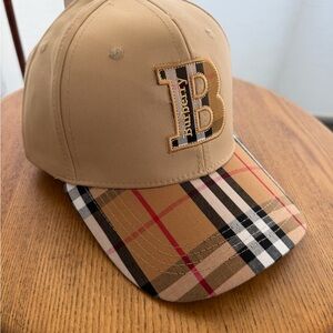 Burberry Tan and Plaid Baseball Cap
